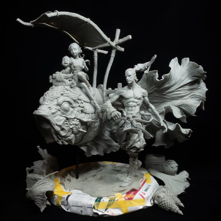 Yú Jiāng Xíng, painted miniature