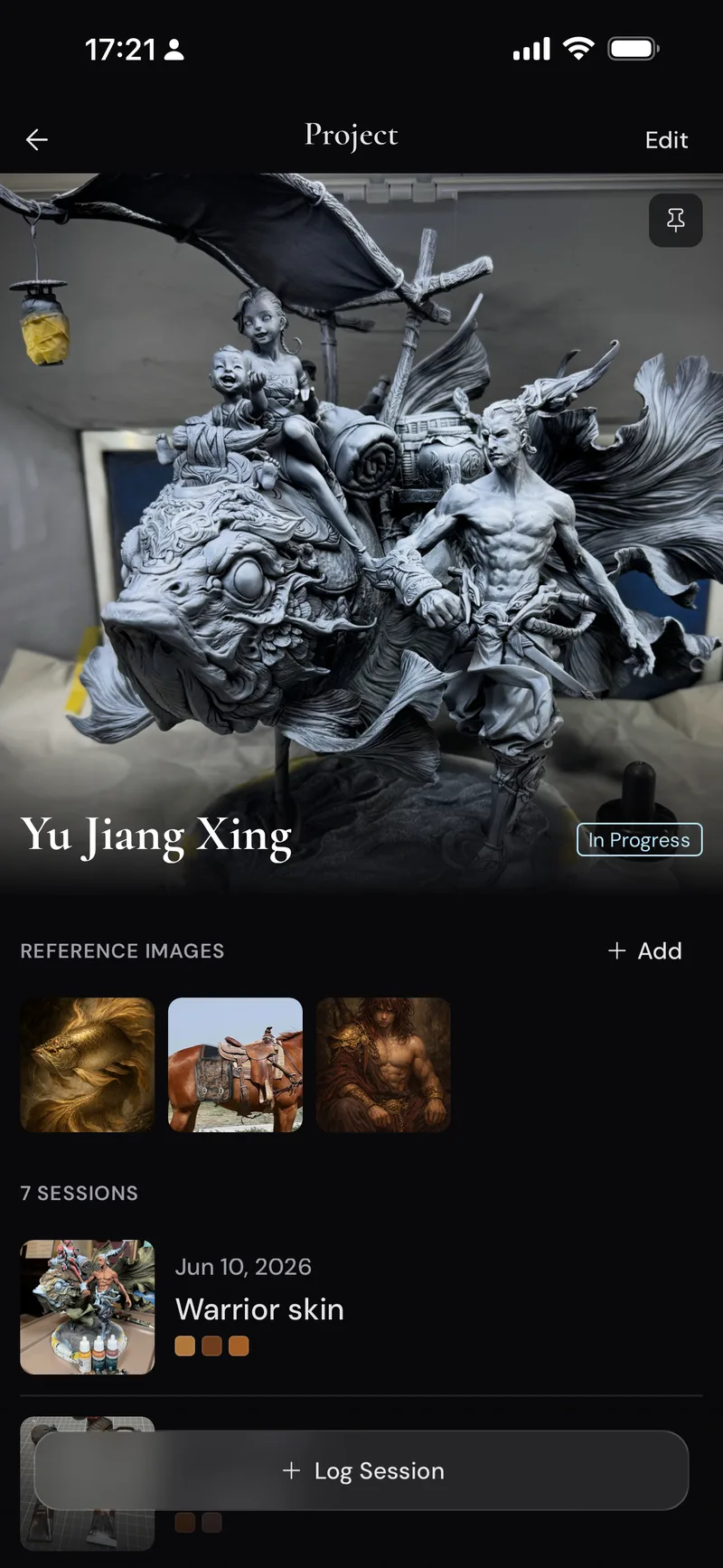 Project detail for Yú Jiāng Xíng with reference images and Sessions