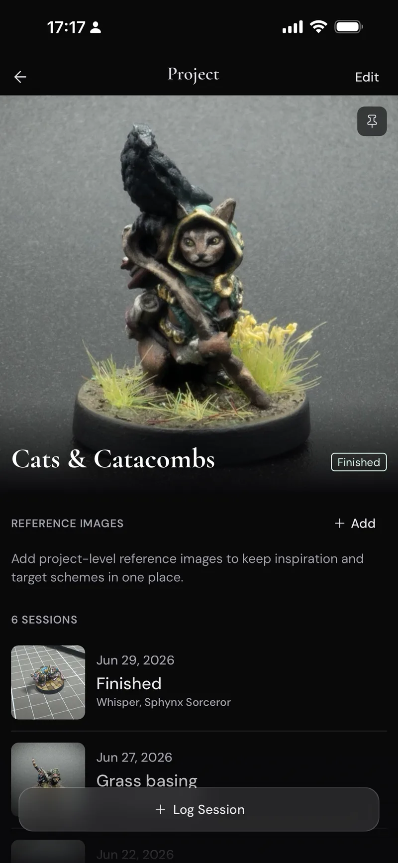 Cats & Catacombs project detail in Collection view, showing the Workbench